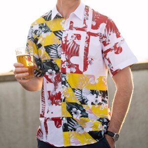 Maryland Floral Hawaiian Style Dress Shirt - NEW Fast Ship